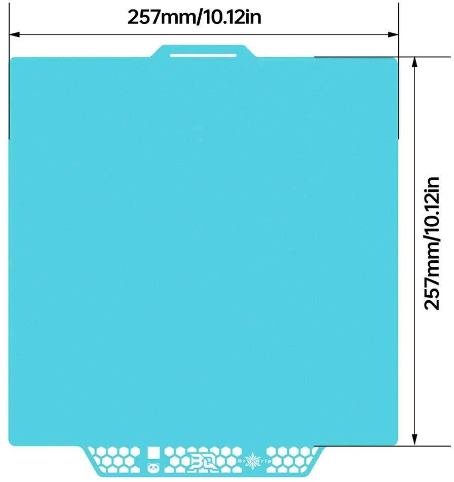 BIQU Panda spausdinimo plokštė CryoGrip Pro Glacier - dvipusė magnetinė plėvelė - Bambu Lab X1 P1 ir A1 spausdintuvams - 257x257mm