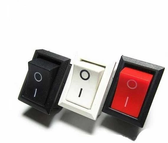Oem Bistabilus svirties jungiklis KCD1 - raudonas matinis - 21x15mm - ON/OFF jungiklis 230V - 2PIN