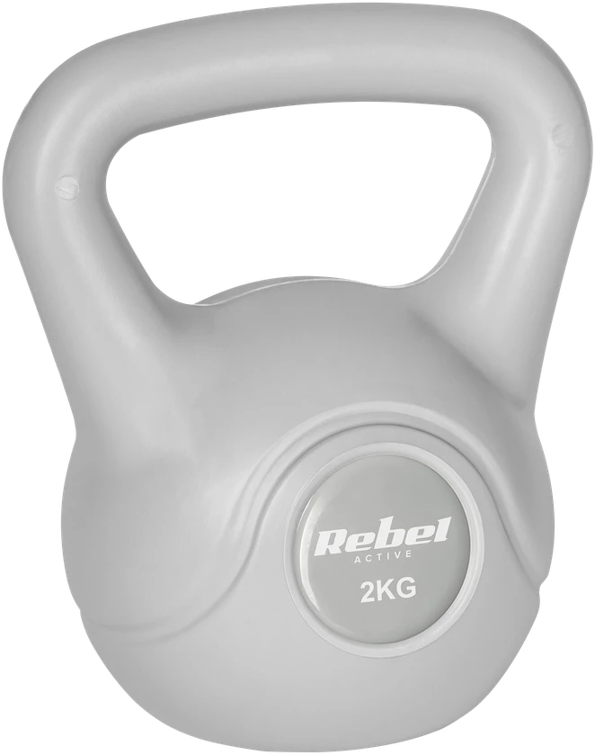 Kettlebell Bituminis svarmuo 2kg pilkas REBEL ACTIVE
