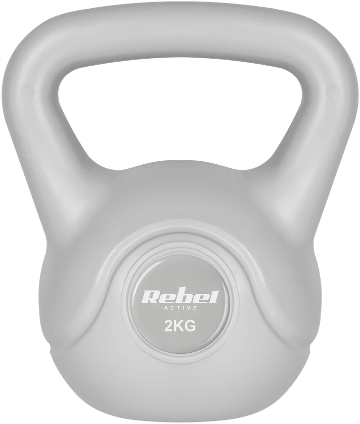 Kettlebell Bituminis svarmuo 2kg pilkas REBEL ACTIVE