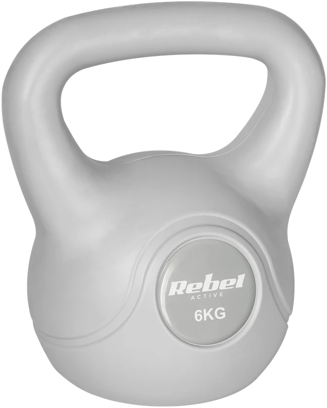 Kettlebell Bituminis svarmuo 6kg pilkas REBEL ACTIVE