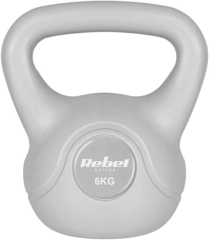 Kettlebell Bituminis svarmuo 6kg pilkas REBEL ACTIVE