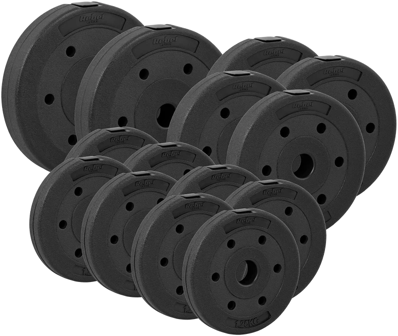 Bituminių apkrovų rinkinys 30kg (8x1.25kg + 4x2.5kg + 2x5kg), skylė 31mm, REBEL ACTIVE