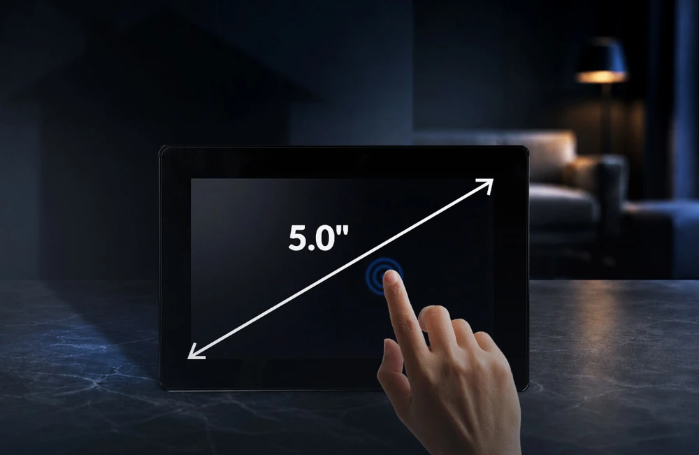 BleBox controlPanelM – 5 colių WiFi išmanusis ekranas / valdymo skydelis – juodas