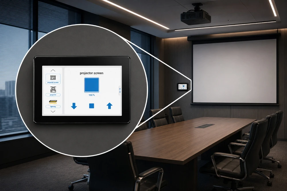 BleBox controlPanelM – 5 colių WiFi išmanusis ekranas / valdymo skydelis – juodas