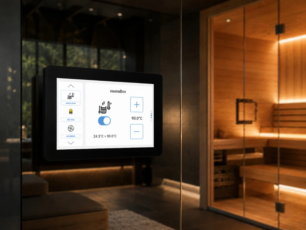 BleBox controlPanelM – 5 colių WiFi išmanusis ekranas / valdymo skydelis – juodas