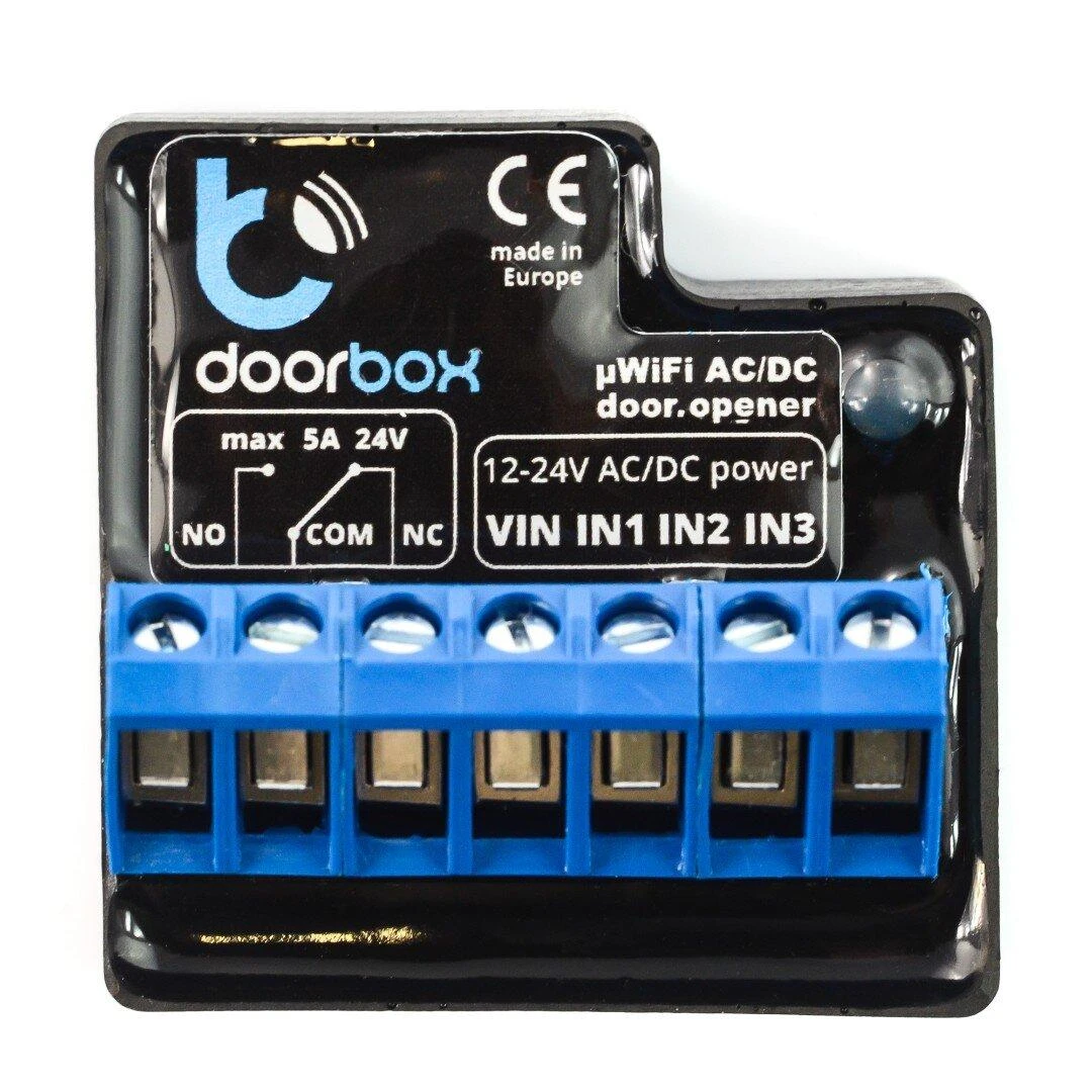 Blebox DoorBox išmanus wifi durų ir praėjimo kontroleris 12-24V AC / DC valdomas programėle ar jungikliu