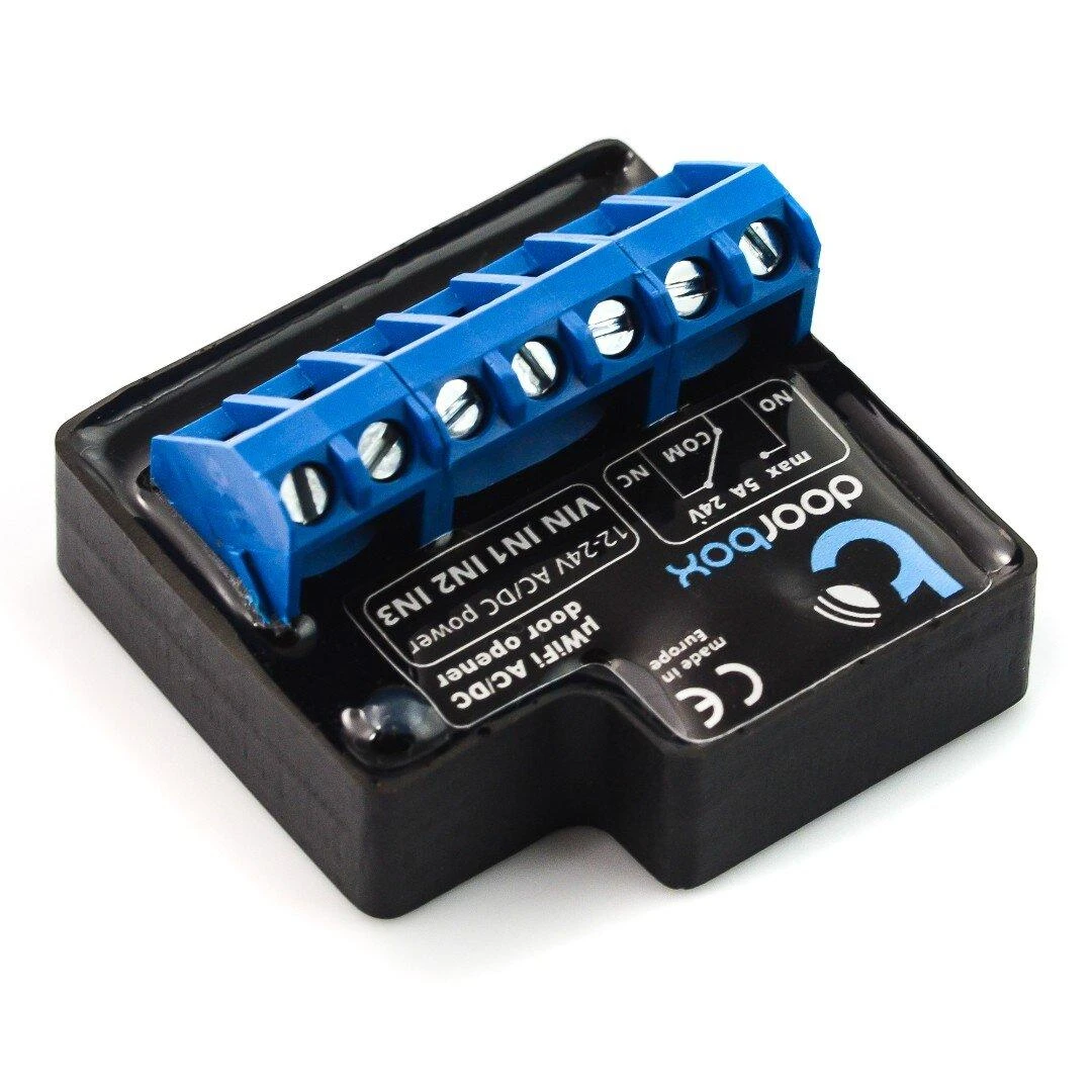 Blebox DoorBox išmanus wifi durų ir praėjimo kontroleris 12-24V AC / DC valdomas programėle ar jungikliu
