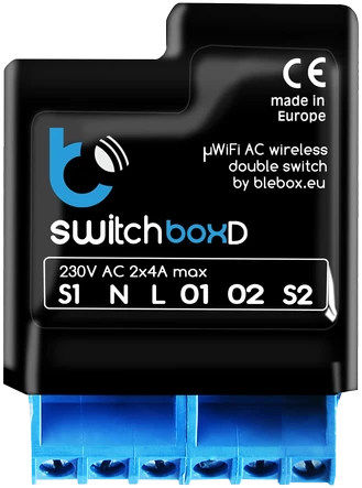 Blebox - SwitchBoxD - WiFi 2 kanalų jungiklis