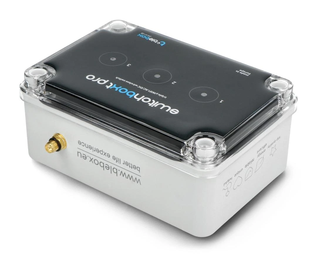 BleBox switchBoxT Pro - 3x bepotencialė 230V WiFi relė - Android/iOS programėlė