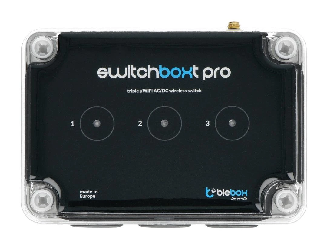 BleBox switchBoxT Pro - 3x bepotencialė 230V WiFi relė - Android/iOS programėlė