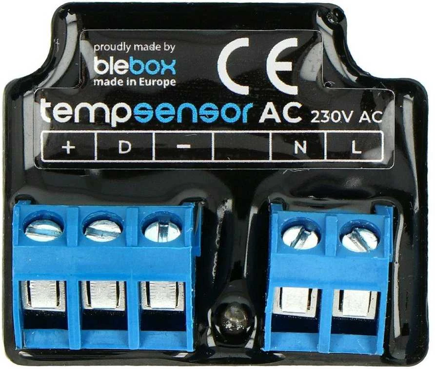 BleBox tempSensorAC - WiFi temperatūros jutiklis, 230VAC - iki 4 temperatūros zondų