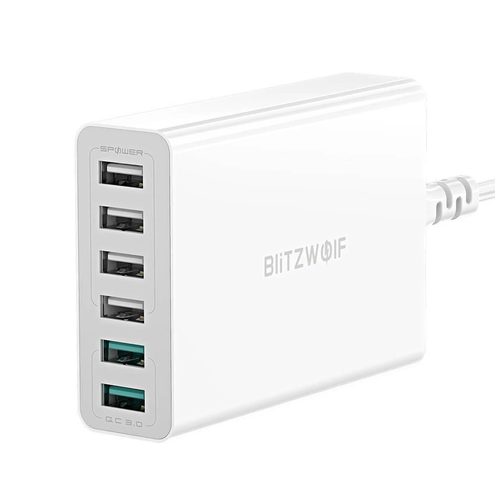 Blitzwolf BW-S15 įkroviklis 6x USB, QC 3.0, 60 W (baltas)