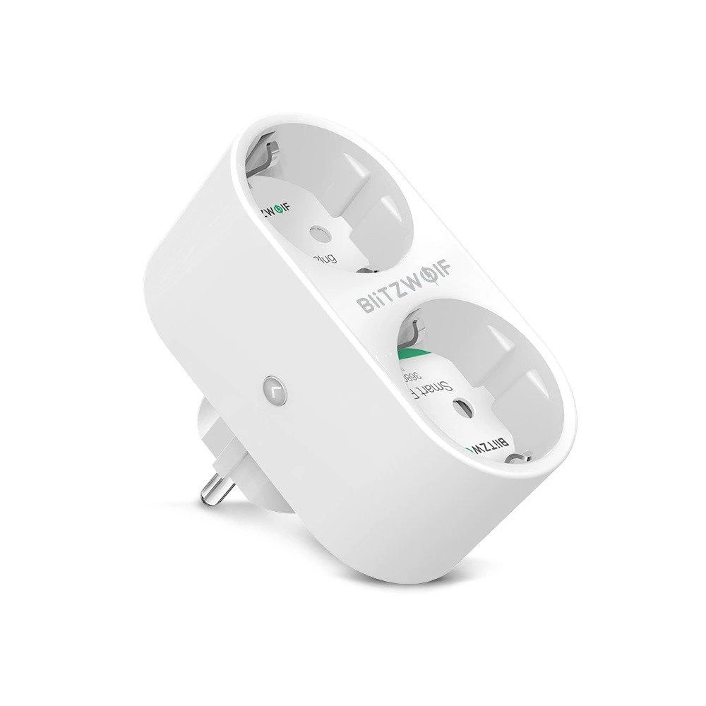 BlitzWolf išmanusis prietaisas su dviem lizdais ir energijos vartojimo matavimo funkcija WIFI 3680W