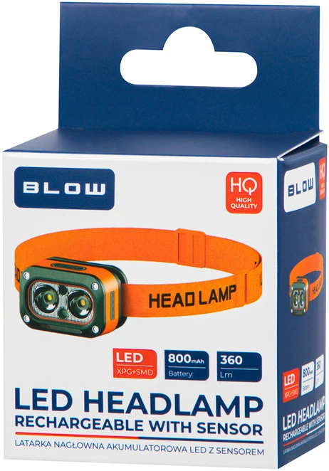 Blow 360 lm įkraunamas LED priekinis žibintas su jutikliu