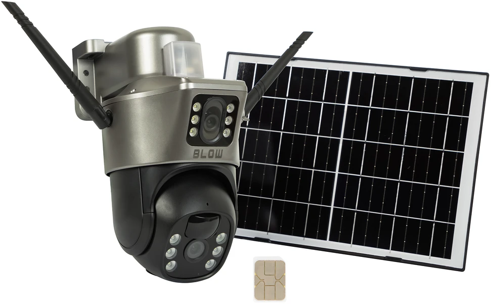 BLOW 4G PTZ 2x4MP saulės energija varoma kamera su baterija