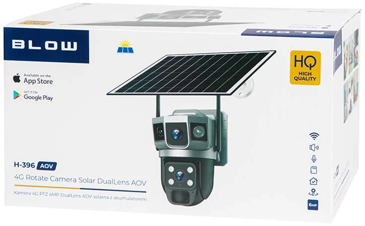 BLOW 4G PTZ 6MP H-396-AOV dviejų objektyvų saulės energija varoma kamera su baterija