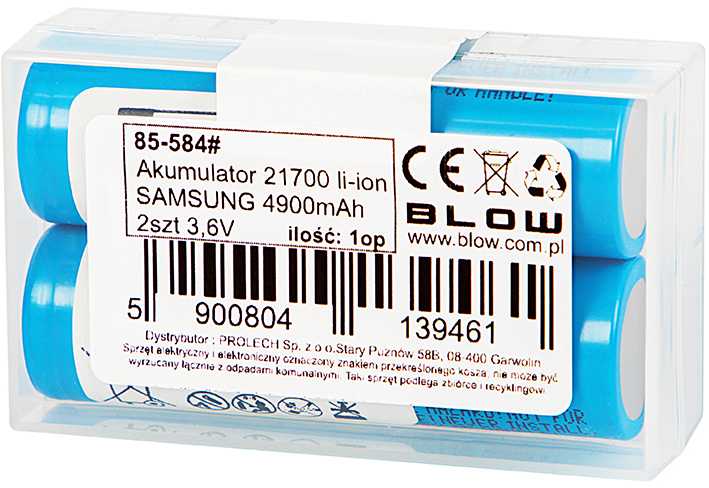 Blow Akumuliatorius 21700 li-ion SAMSUNG 4900mAh 2vnt. 3.6V