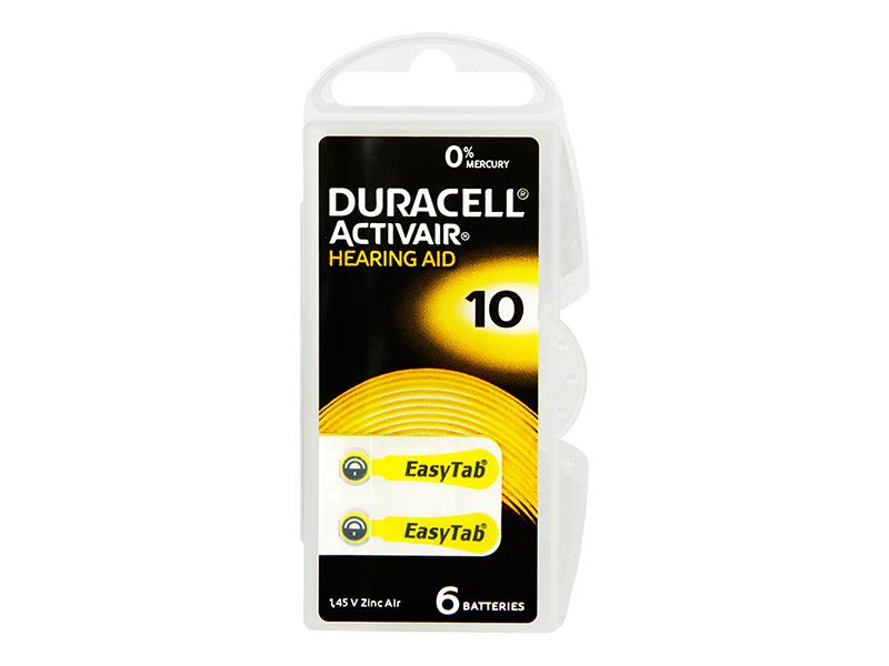 Duracell | A10/DA10/ZL10 | Zinc air cells | 6 pc(s)