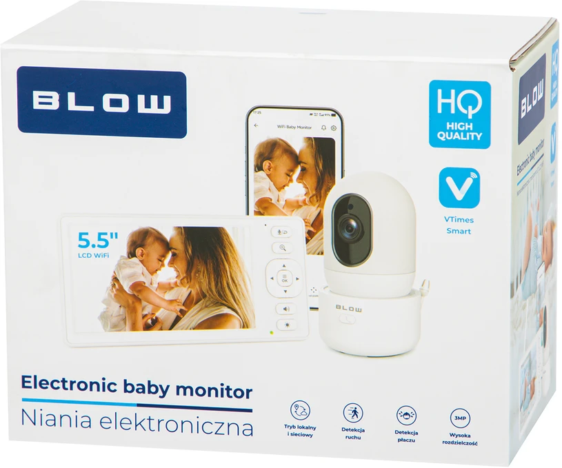 78-957# Elektroninis kūdikių monitorius „Blow“ su 5,5 colio LCD belaidžiu monitoriumi