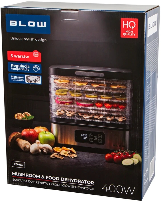 Blow Grybų, daržovių ir vaisių džiovyklė 400W FD-03 LCD