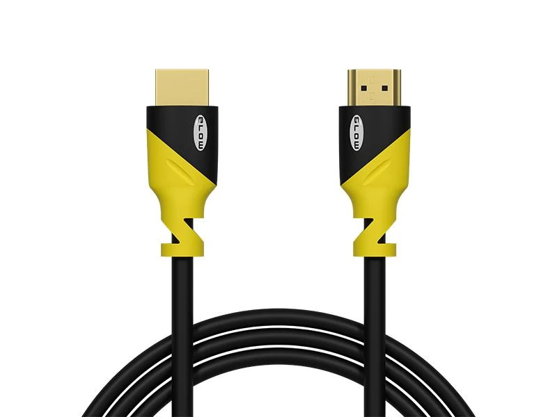 HDMI laidas su geltonais antgaliais