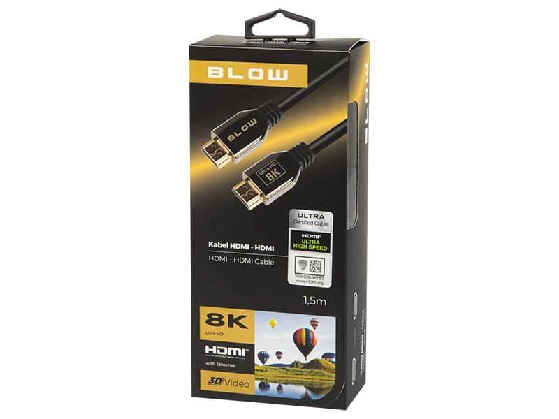 Blow Kabelis HDMI - HDMI PREMIUM 8K 2.1V 1.5m
