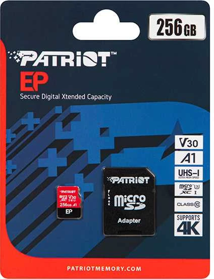 Atminties kortelė Patriot Memory EP Pro PEF256GEP31MCX (256GB, Class 10, Class U3, Atminties kortelė)