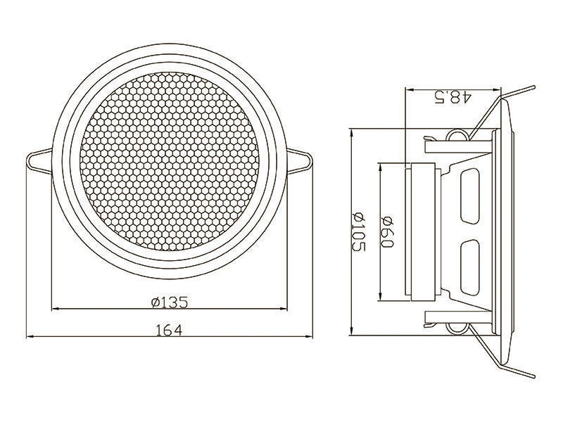 Blow WS-135 techninis matmenų brėžinys