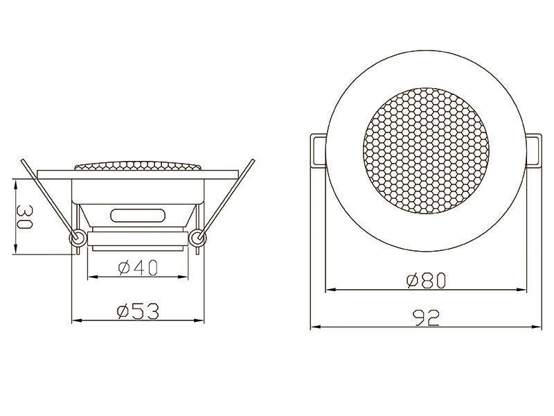 Blow WS-80 garsiakalbio techninis brėžinys