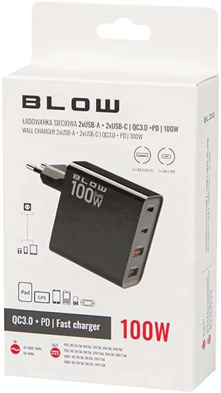 Blow Maitinimo įkroviklis USBx2 lizdas + USB-Cx2 QC+PD 100W
