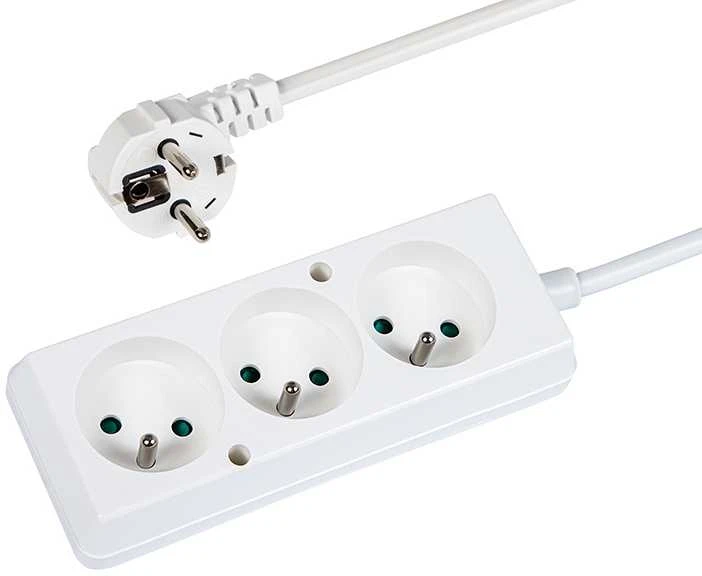 Blow Maitinimo ilgintuvas PS-370 3 lizdai su įžeminimu 1.5 m baltas 3x1.5 mm