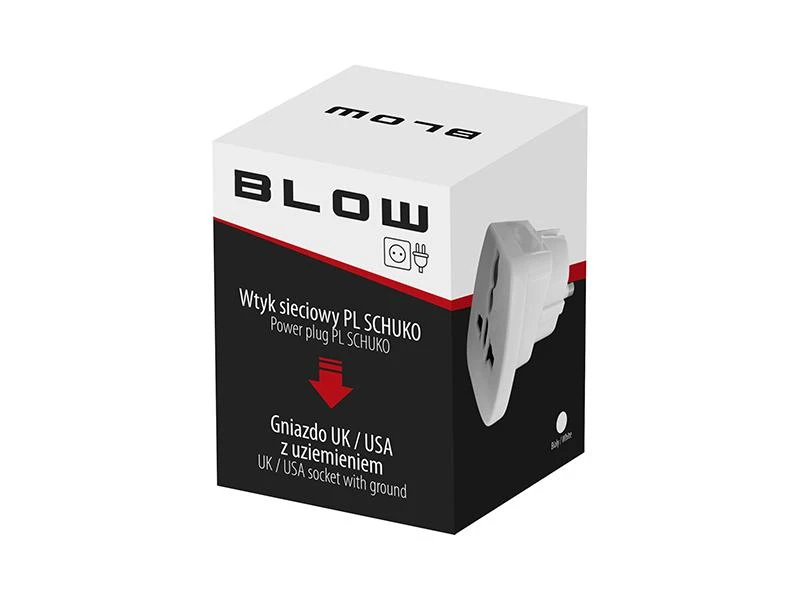 Blow Maitinimo kištukas WT.PL/GN.UK, JAV baltas didelis