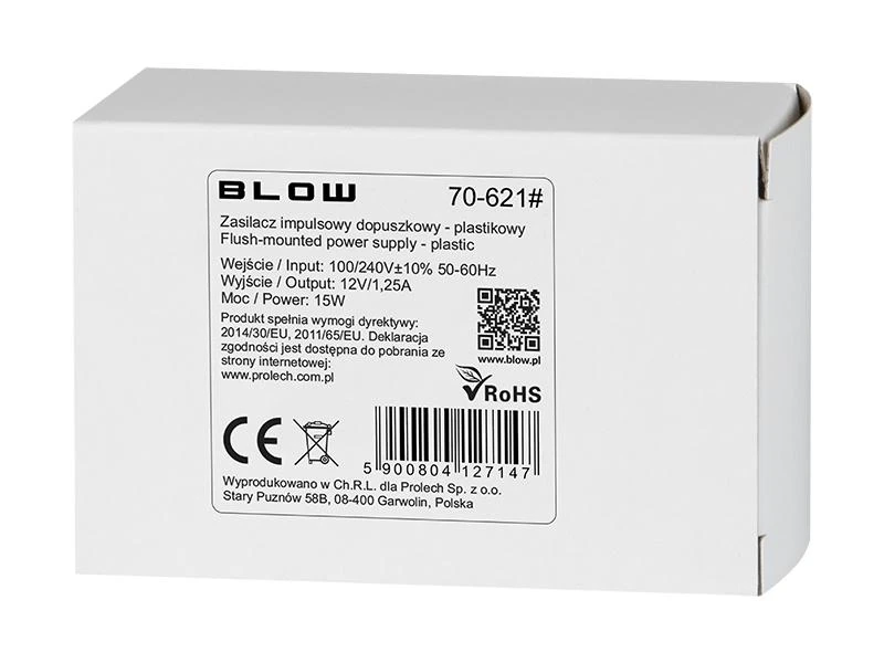 Blow Perjungiamas maitinimo šaltinis 12V/1.25A