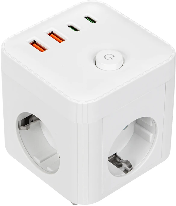 Blow 98-333# Šakotuvas ps-410 4 lizdai+2xusb+2xusb-c balta