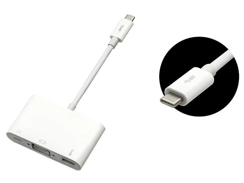 Blow USB-C į VGA adapteris su papildoma USB jungtimi