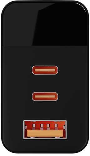 Blow Sieninis įkroviklis USB lizdas + USB-Cx2 PD 65W GAN juodas