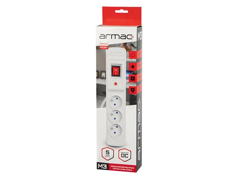 ARMAC M3/15/SZ Armac Surge Protection MULTI M3 (3 lizdai) 1,5m pilkas