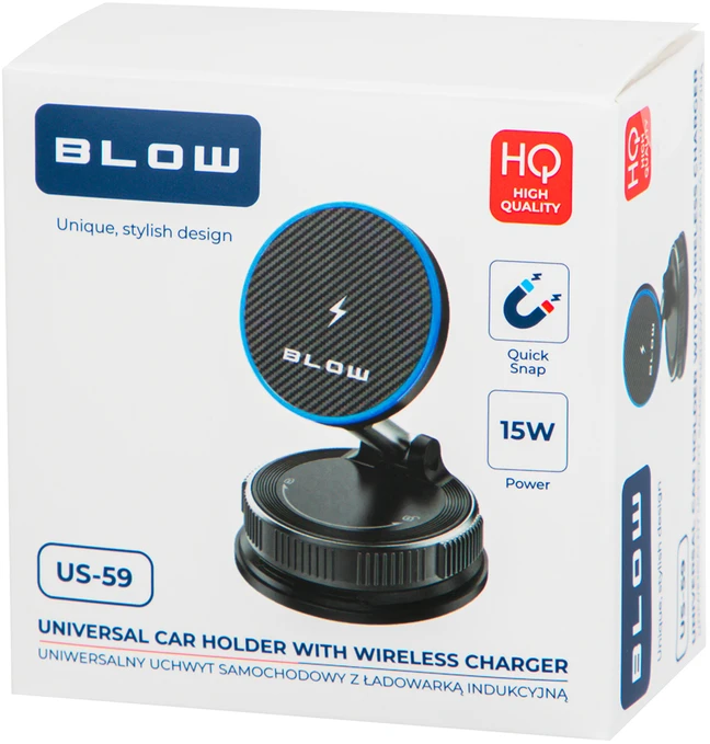 Blow US-59 magnetinis automobilio laikiklis + 15 W indukcinis įkroviklis