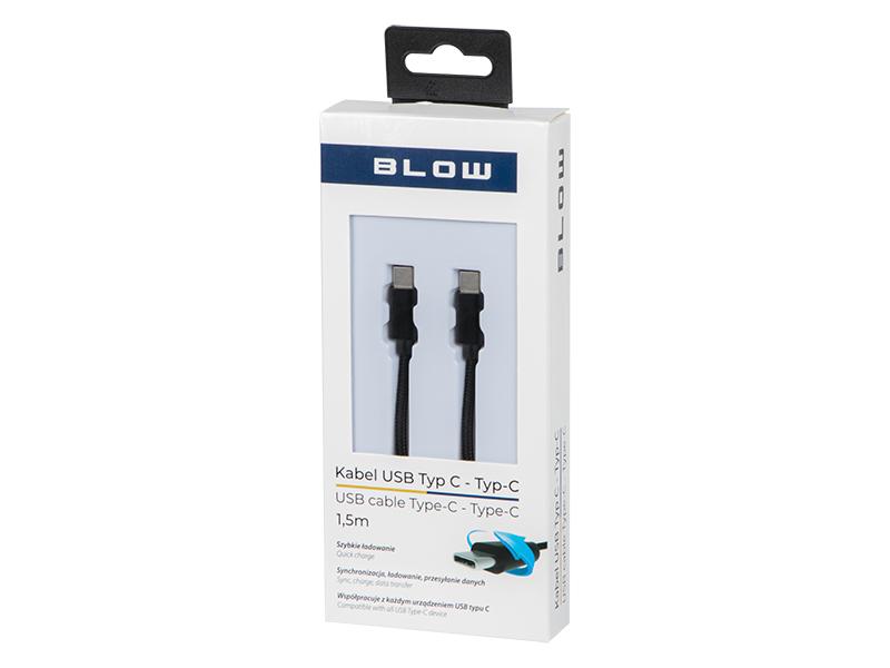 Blow USB-C jungtis – USB-C 2.0 1.5 m juoda