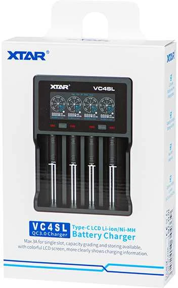 Kroviklis - Xtar VC4SL 1-4 Li-ion/Ni-MH, LCD Ekranas, USB-C