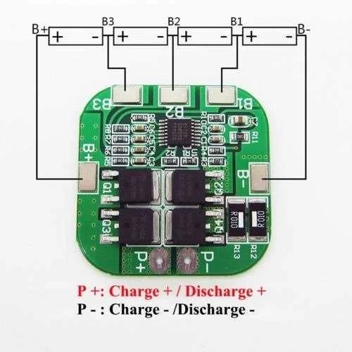Oem BMS PCM PCB modulis Li-Ion elementų įkrovimui ir apsaugai - 4S - 16V - 5A - 18650 elementų