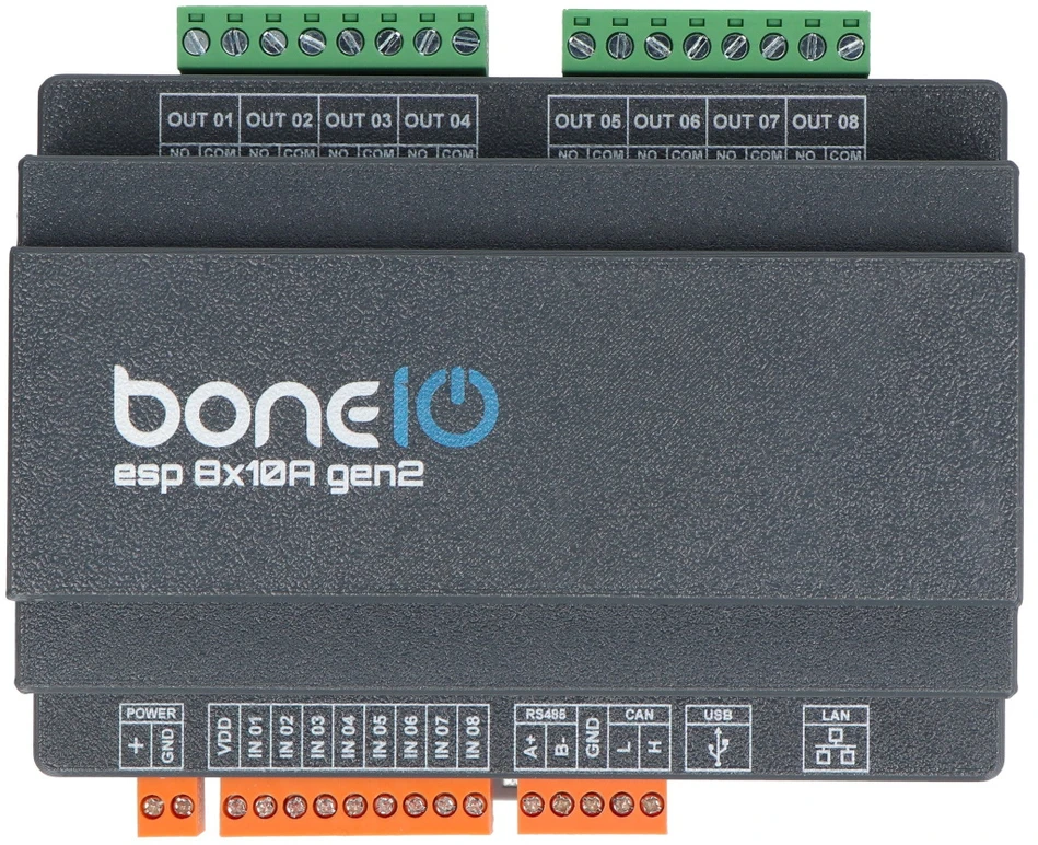 boneIO ESP 8x10A gen2 – išmanusis valdiklis – Home Assistant / ESPHome