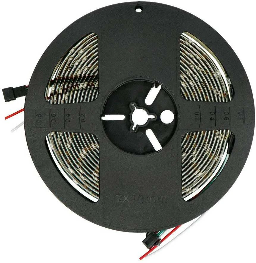 Btf Lighting RGB LED juosta WS2812B - skaitmeninė, adresuota - IP65 30LED/m, 9W/m, 5V - 5m - juoda