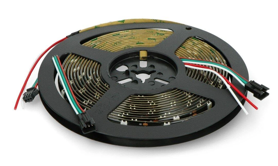 Btf Lighting RGB LED juosta WS2812B - skaitmeninė, adresuota - IP65 30LED/m, 9W/m, 5V - 5m - juoda