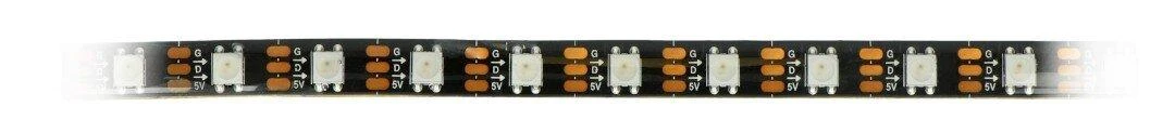 Btf Lighting RGB LED juosta WS2812B - skaitmeninė, adresuota - IP65, 60 LED/m, 18W/m, 5V - 5m - juoda