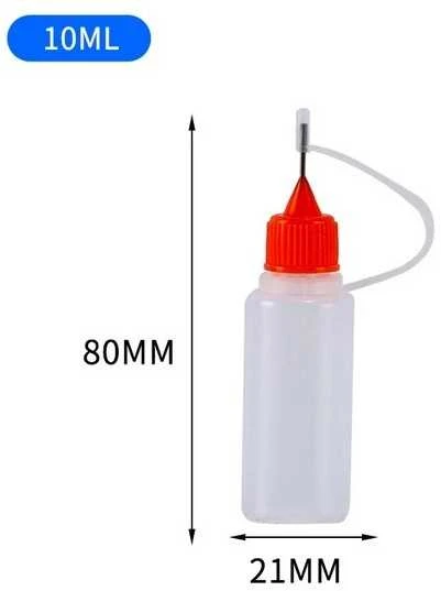 Buteliukas su PE adata - 10 ml - aplikatorius - skysčiams dozuoti