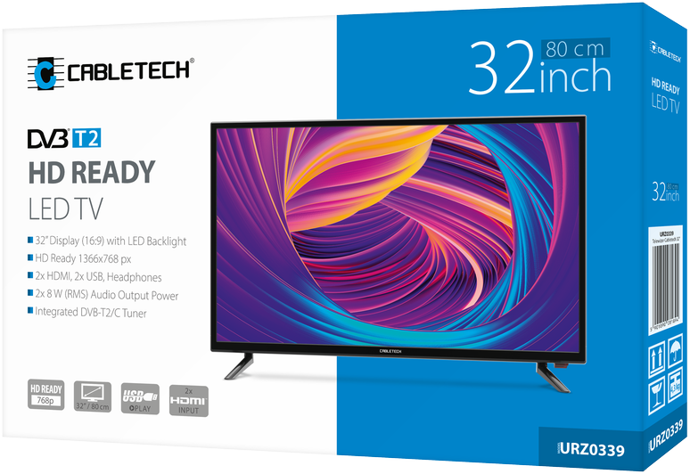 Cabletech 32" DVB-T2 H.265 HEVC televizorius