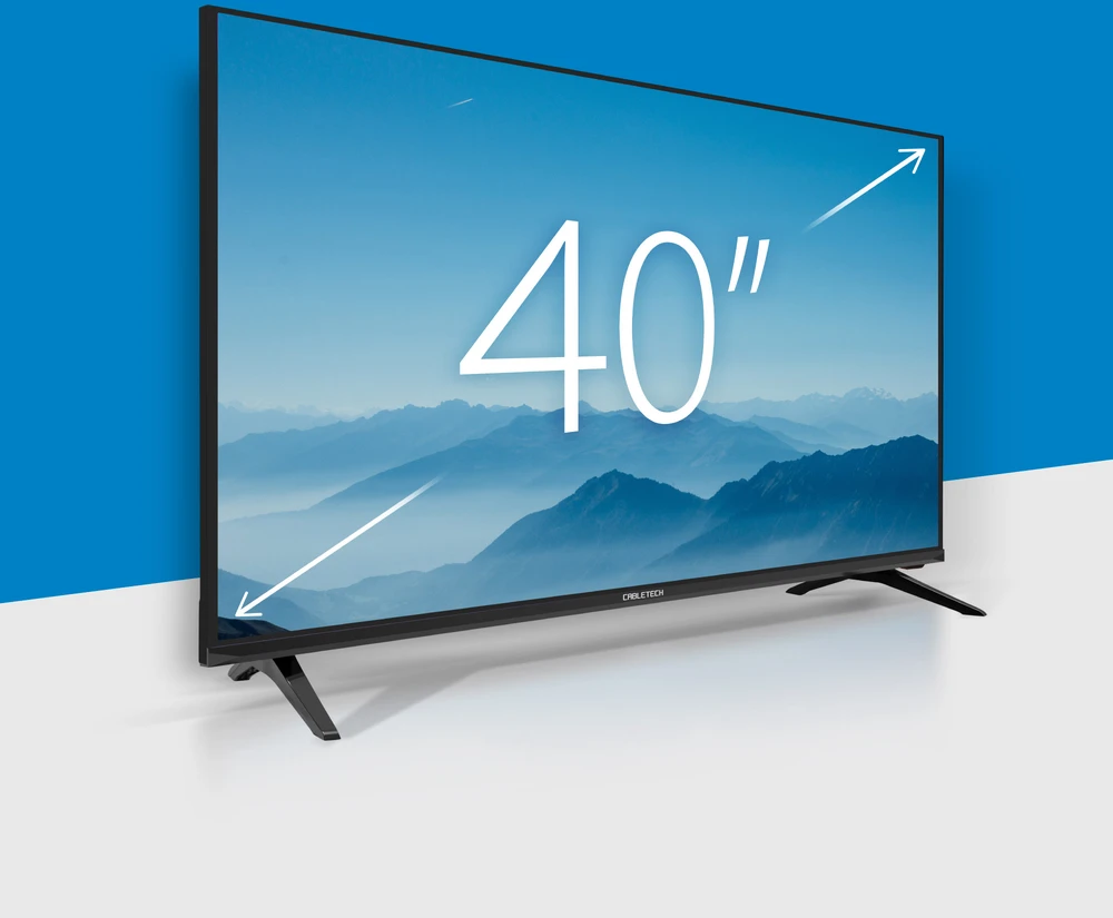 Cabletech 40 colių FHD DVB-T2 H.265 HEVC televizorius