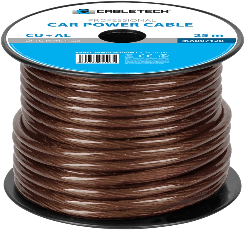 Cabletech 4Ga OD10mm CU+AL automobilinis kabelis